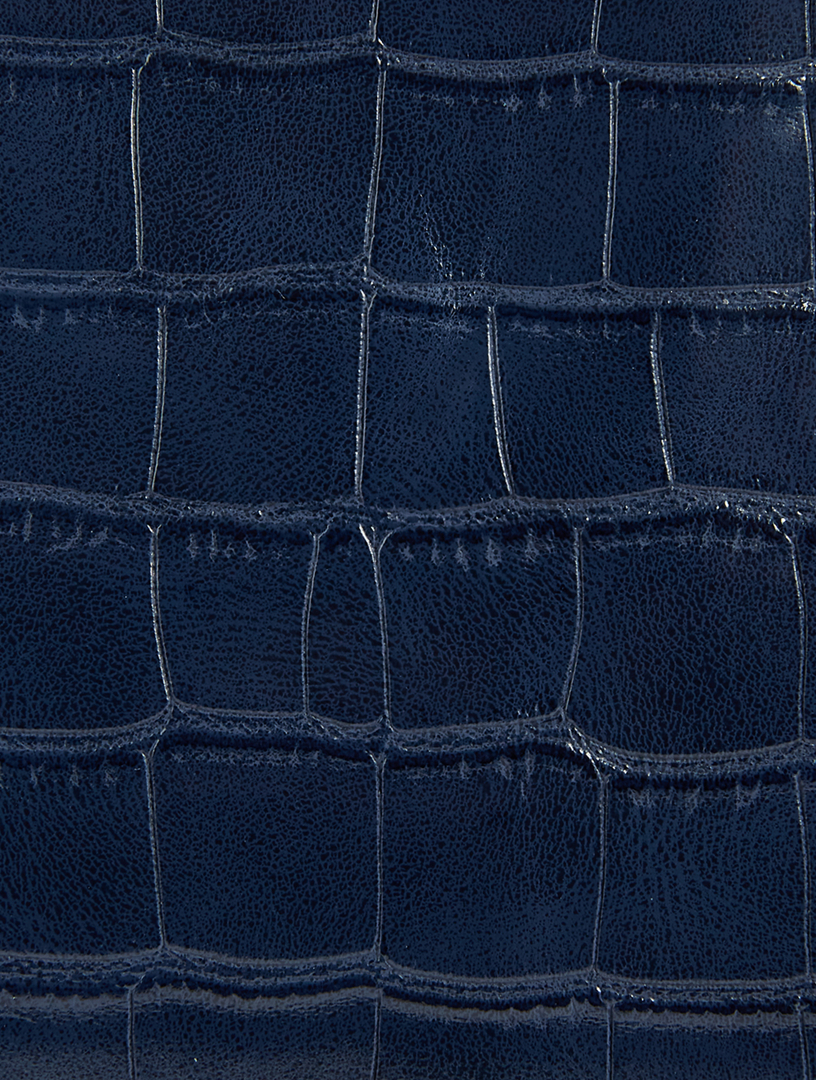 Croc-Embossed Vegan Leather Wallet Crossbody Bag