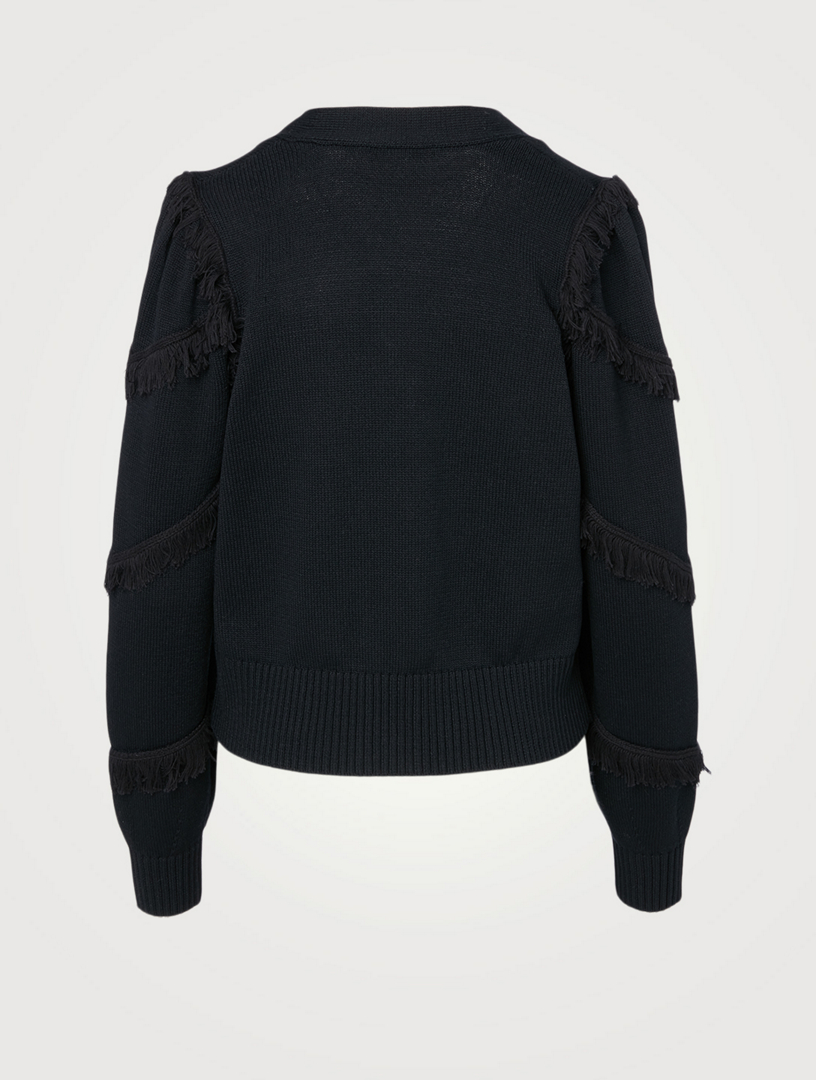 Yves Cotton Cardigan With Fringe