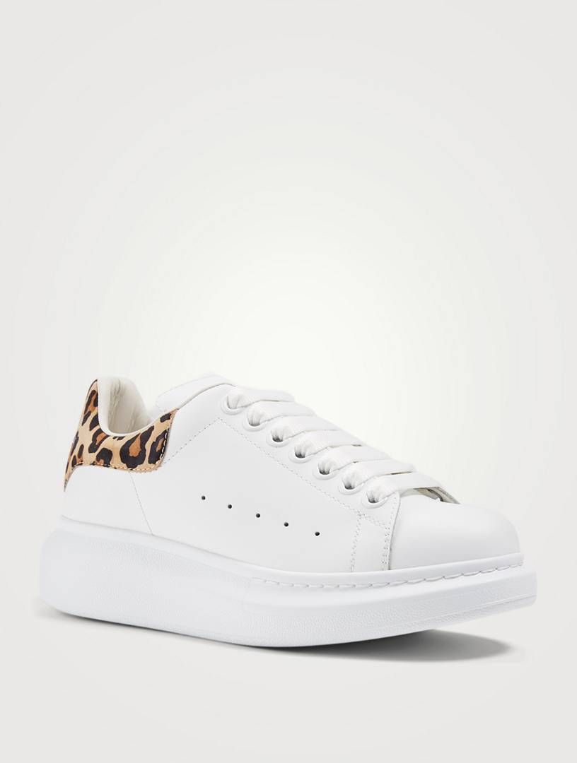 ALEXANDER MCQUEEN Oversized Leather Sneakers With Leopard Print Patch Holt Renfrew
