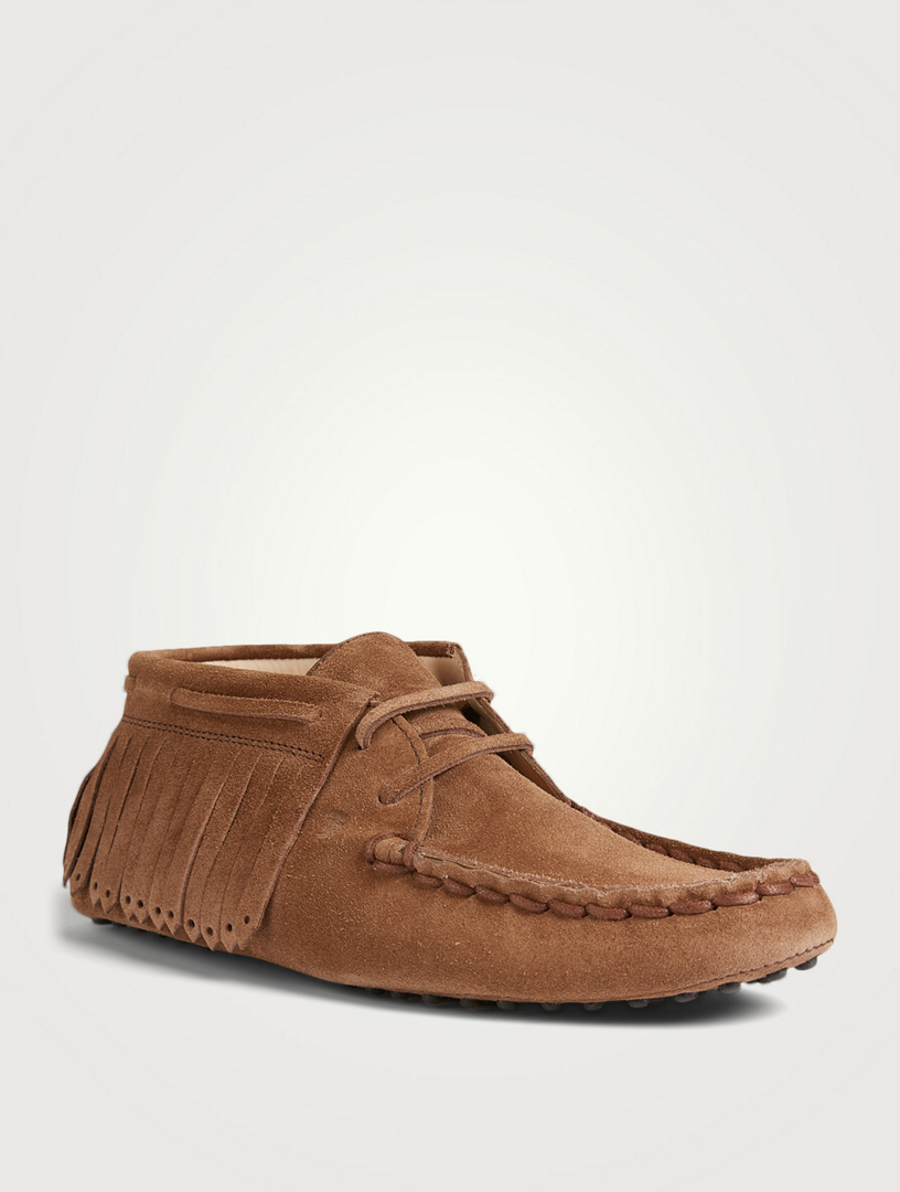 Fringe Gommino Suede Moccasins