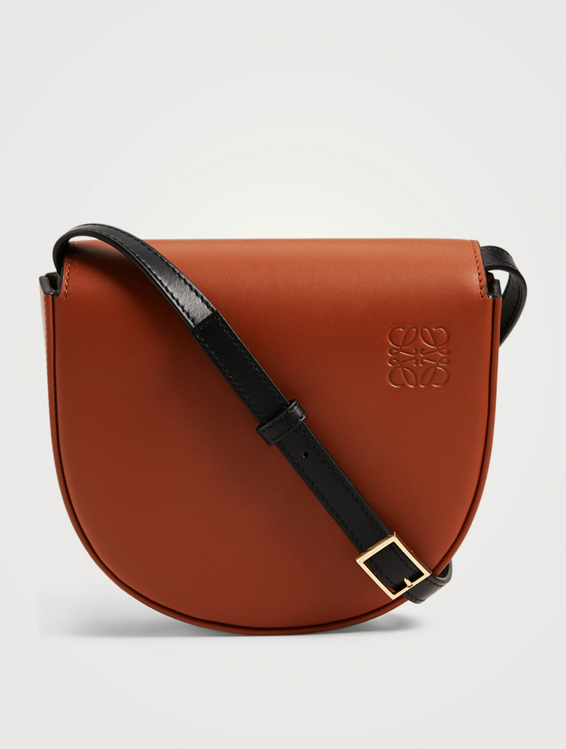 Loewe Heel Duo Two-tone Leather Shoulder Bag in Brown