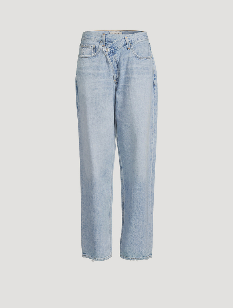 AGOLDE Criss-Cross Upsized Straight-Leg Jeans  Blue