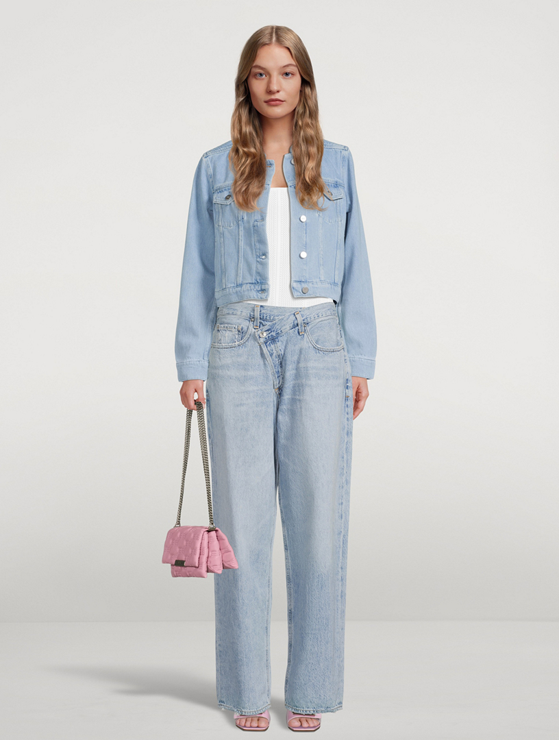 Criss-Cross Upsized Straight-Leg Jeans