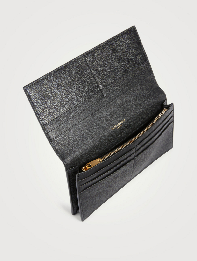 Tiny YSL Monogram Flat Leather Continental Wallet