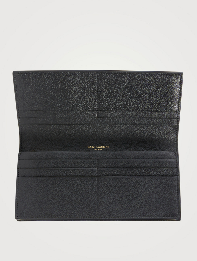 Tiny YSL Monogram Flat Leather Continental Wallet