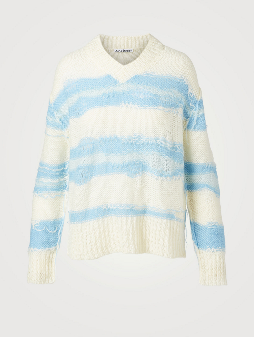 V-Neck Sweater Striped Print