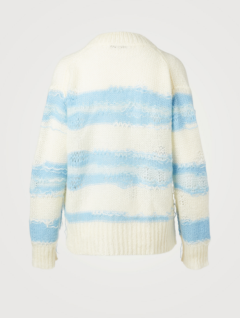 V-Neck Sweater Striped Print