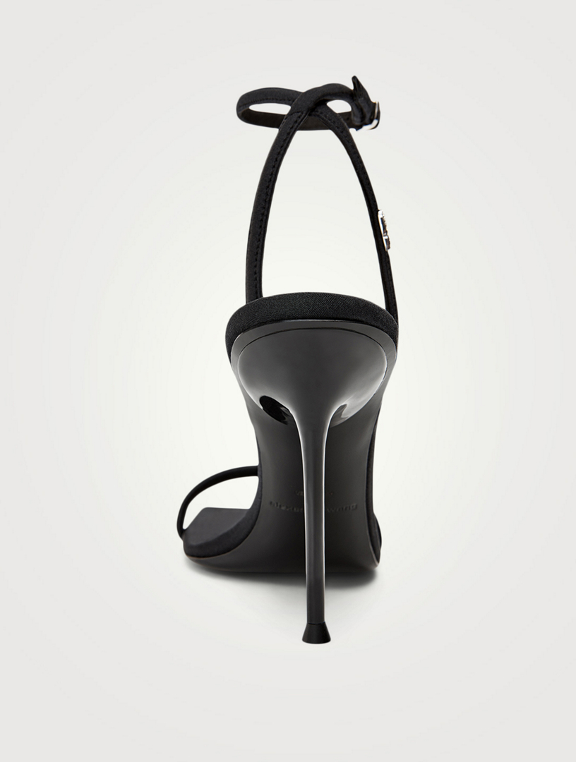 ALEXANDER WANG Julie Lycra Heeled Sandals With Crystal Logo