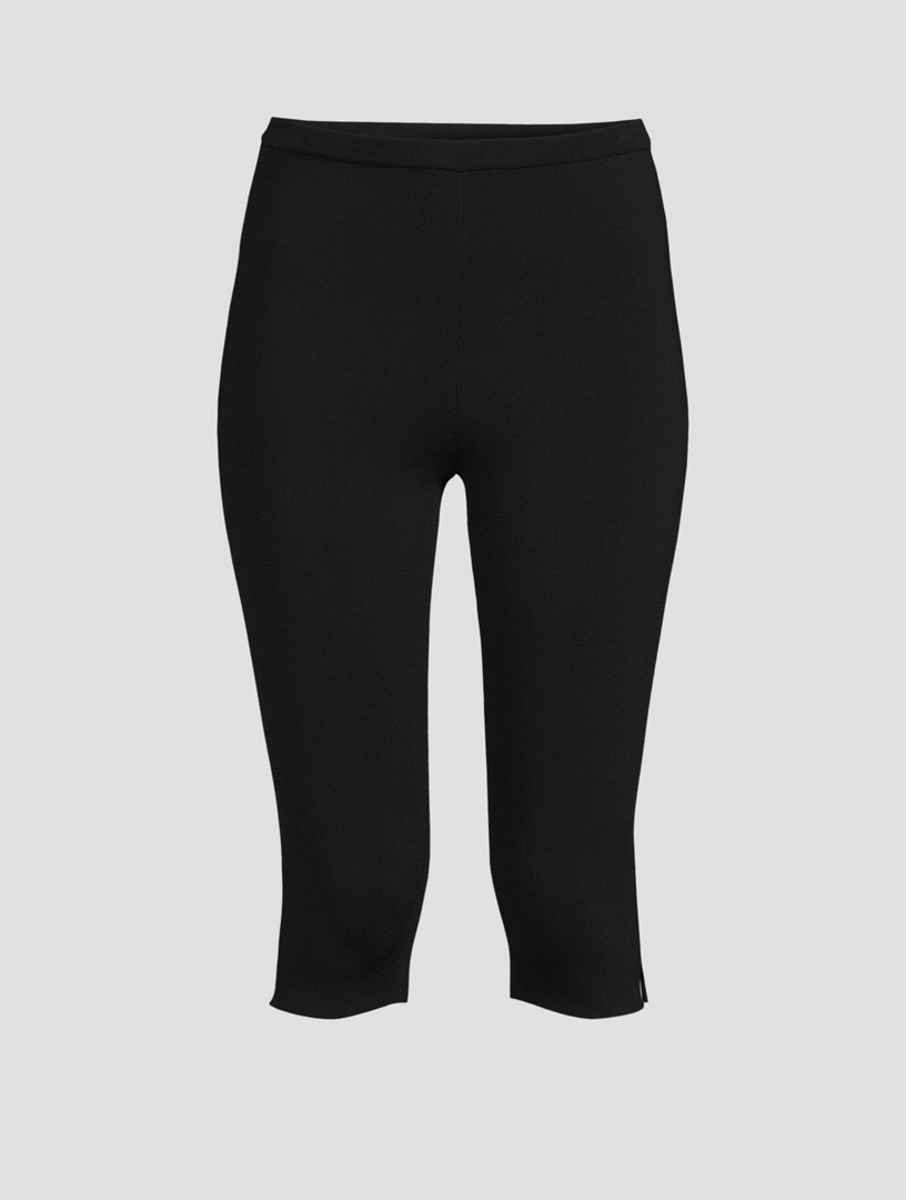 Technical Knit Capri Leggings, Black Women's Leggings