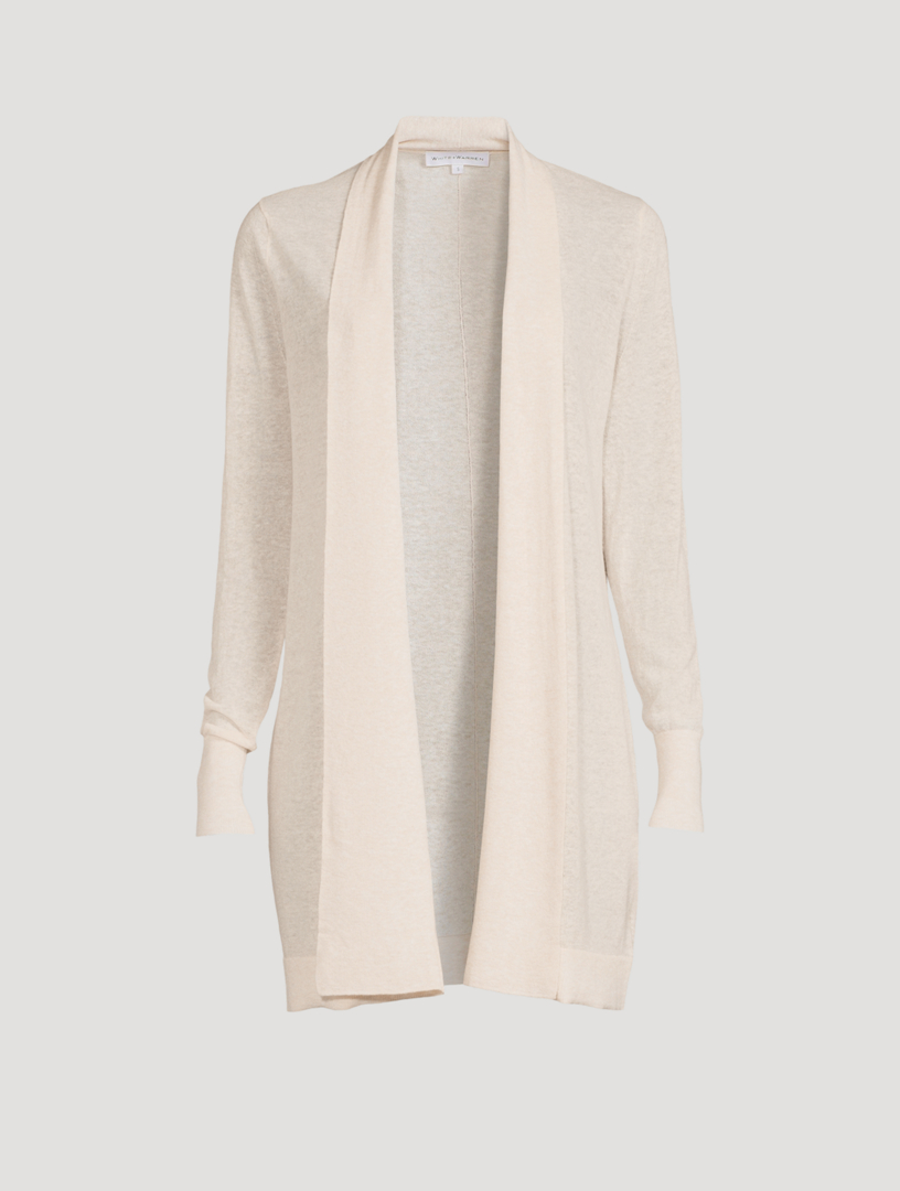 White + Warren Lightweight Cotton Open Front Cardigan hotsell