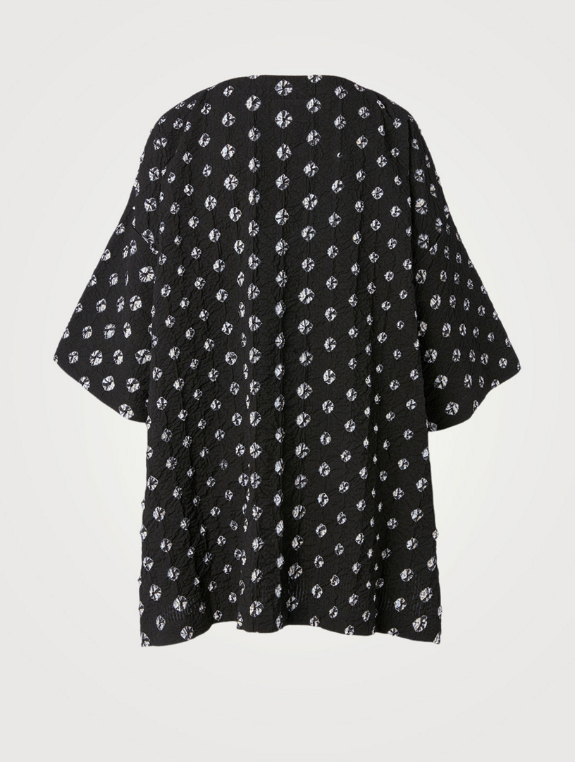 Cotton Shibori Boatneck Tunic Top
