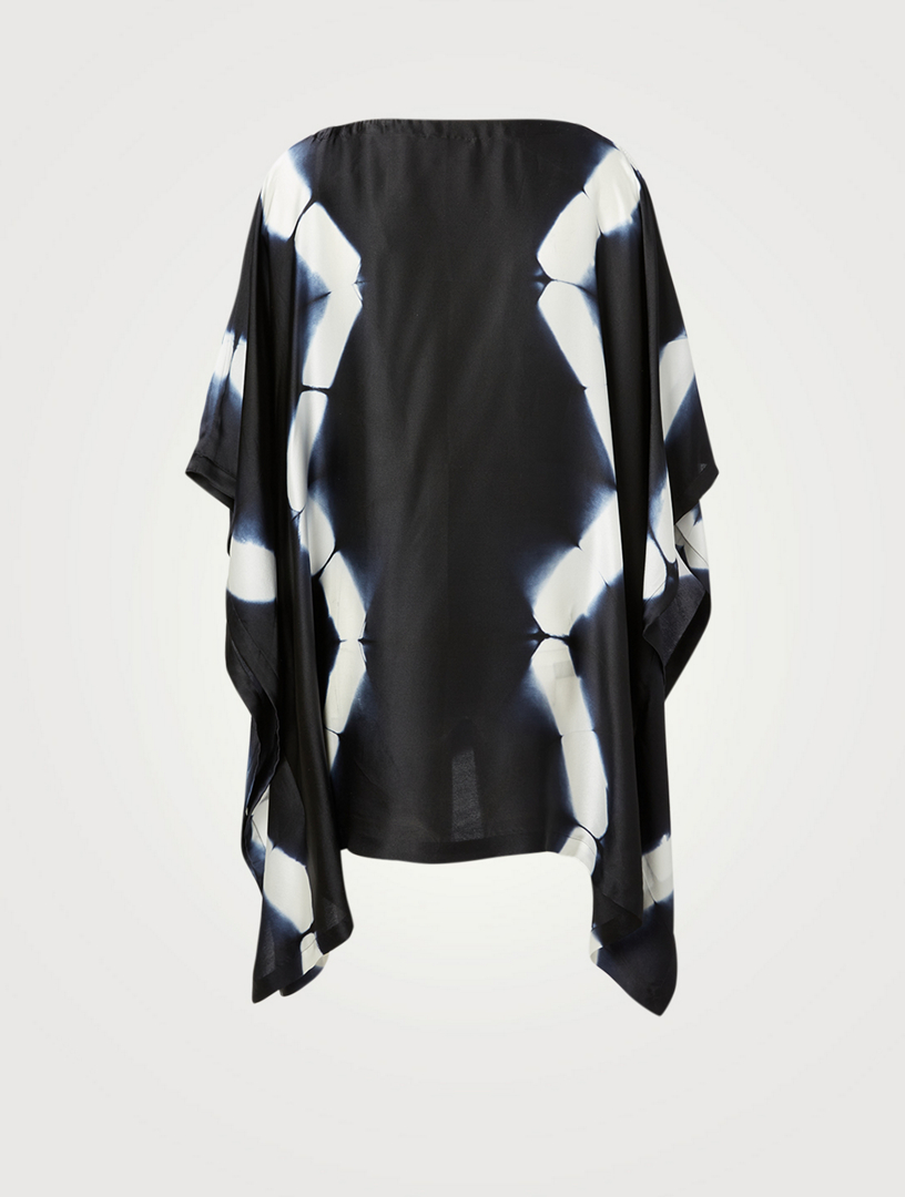 Shibori Silk Long Kaftan