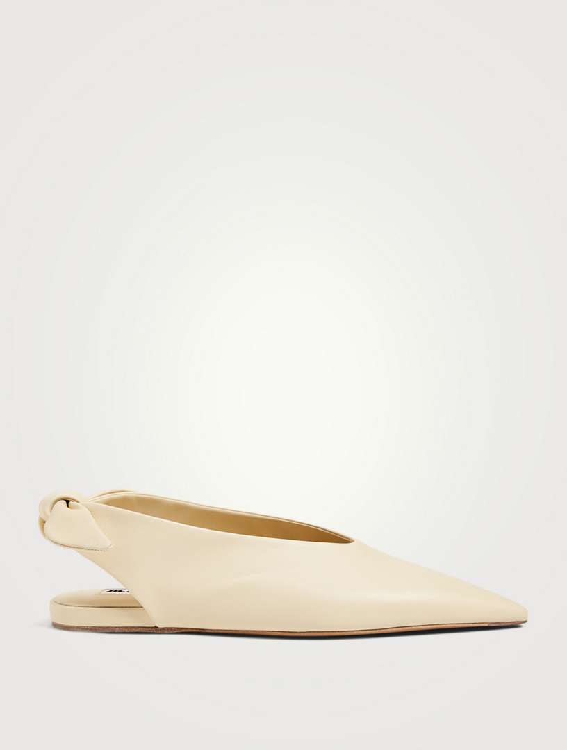 Jil Sander Leather Slingback Ballet Flats