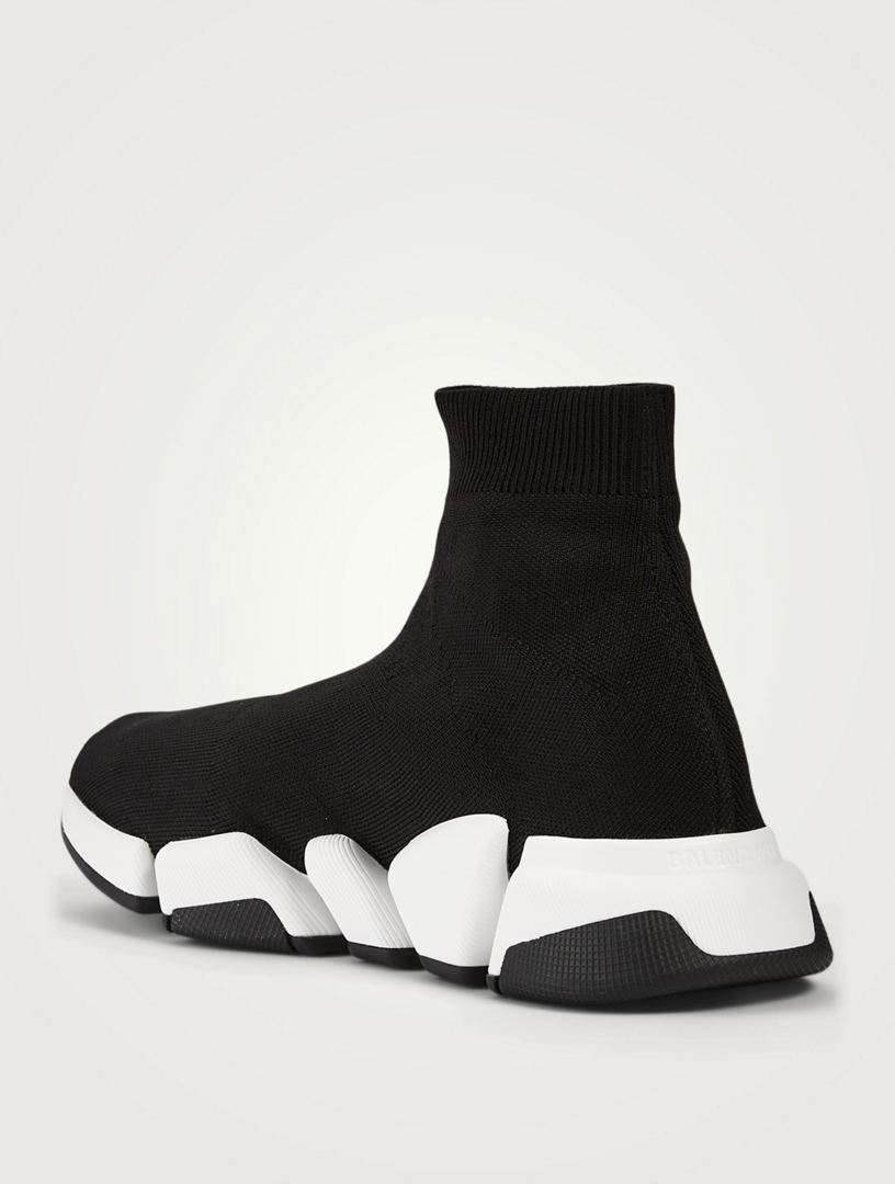 Balenciaga Men's Speed Recycled Knit Sneakers - Black - Hi-Top Sneakers - 13