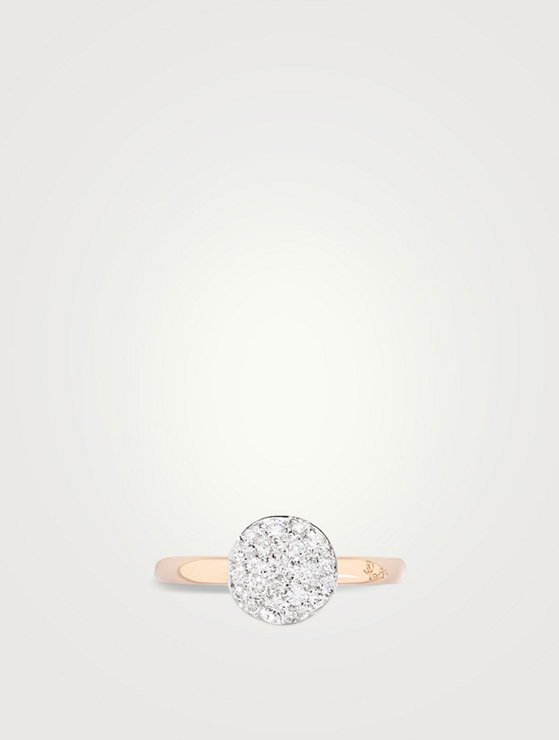 Sabbia 18K Rose Gold Ring With Diamonds
