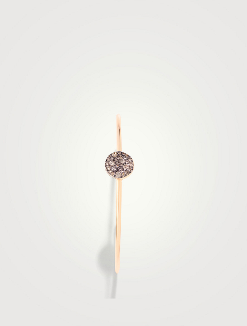 Sabbia 18K Rose Gold Bangle Bracelet With Brown Diamonds
