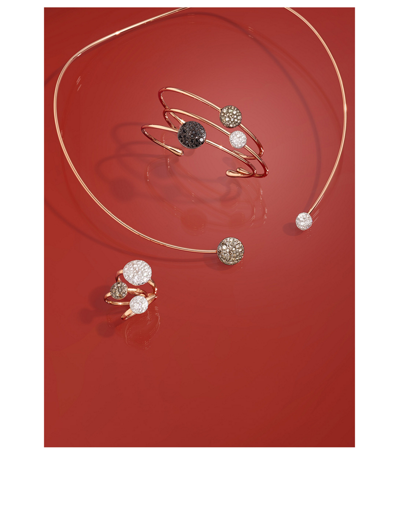 Sabbia 18K Rose Gold Bangle Bracelet With Brown Diamonds