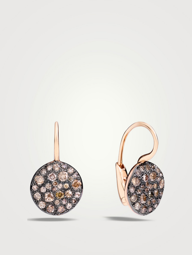 Sabbia 18K Rose Gold Earrings With Brown Diamonds