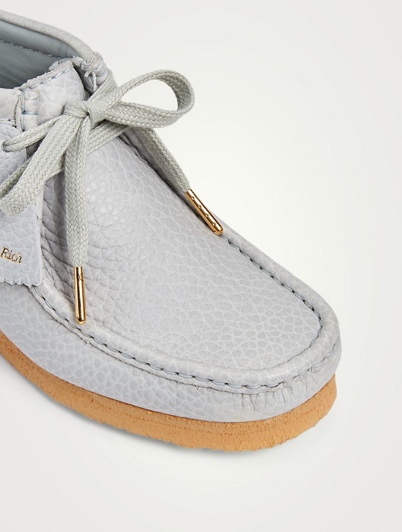 CLARKS ORIGINALS X SPORTY & RICH Wallabee Leather Lace-Up Ankle Boots