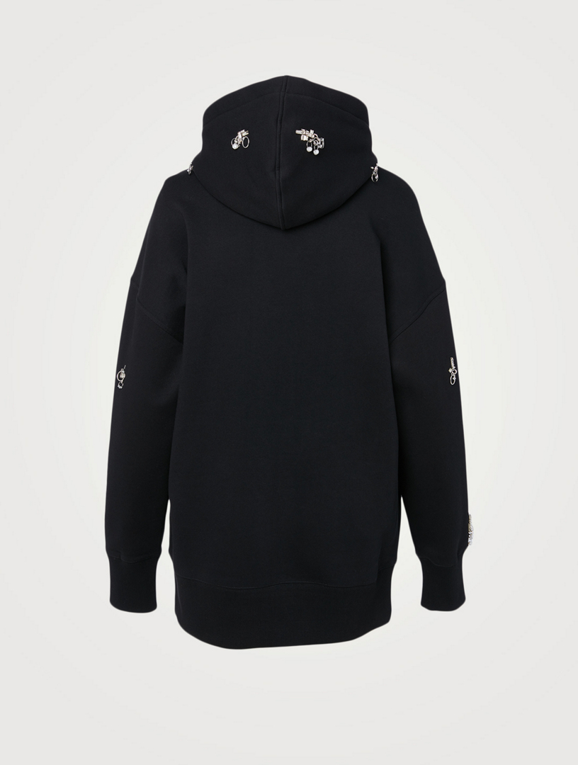 Oversized Hoodie With Jewel Embroidery