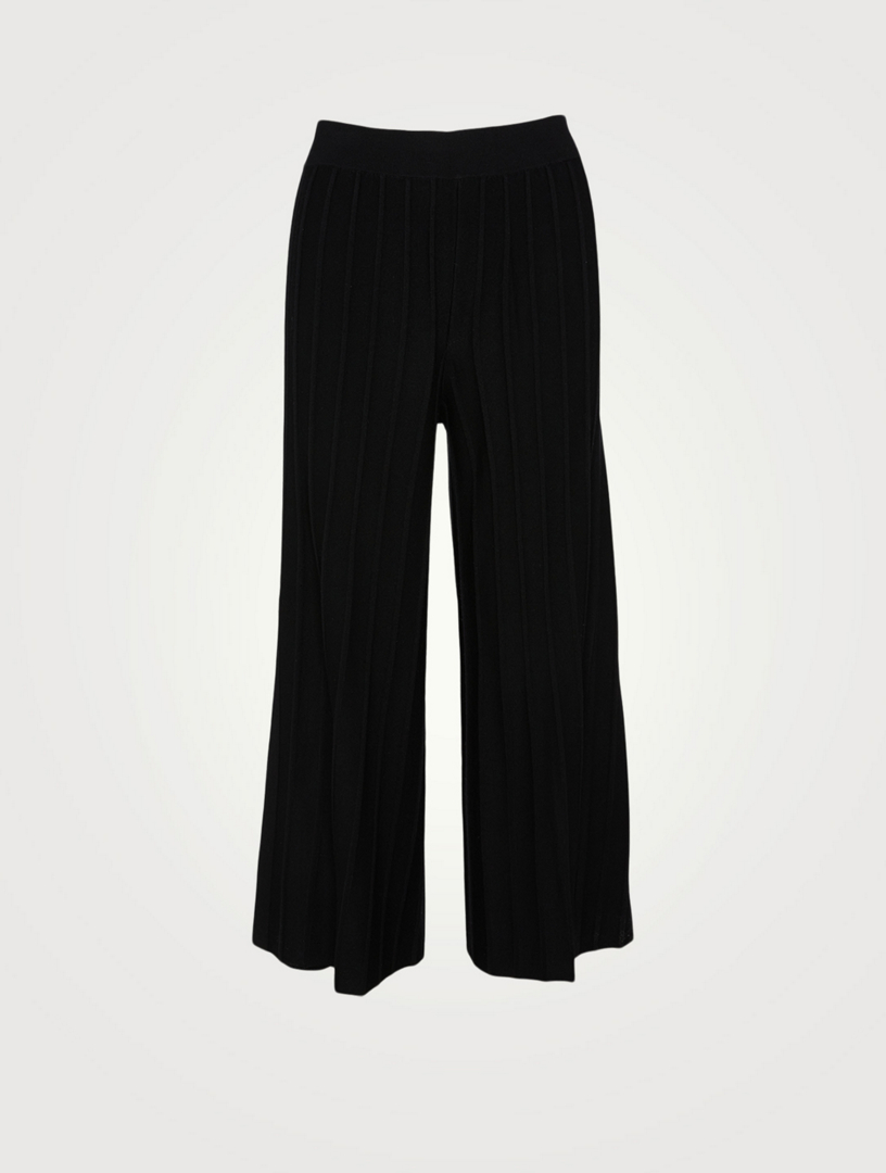 Wool Wide Ribbed Pants