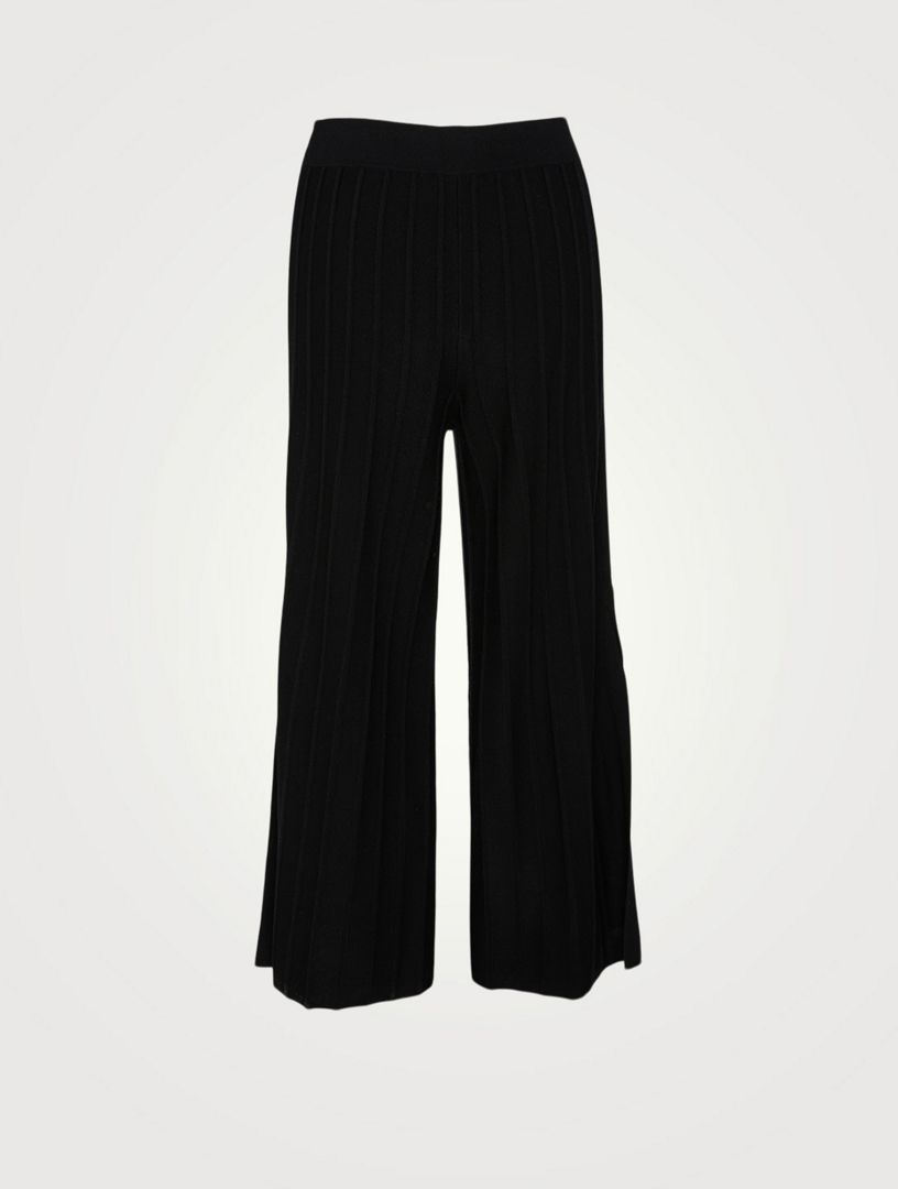 Wool Wide Ribbed Pants