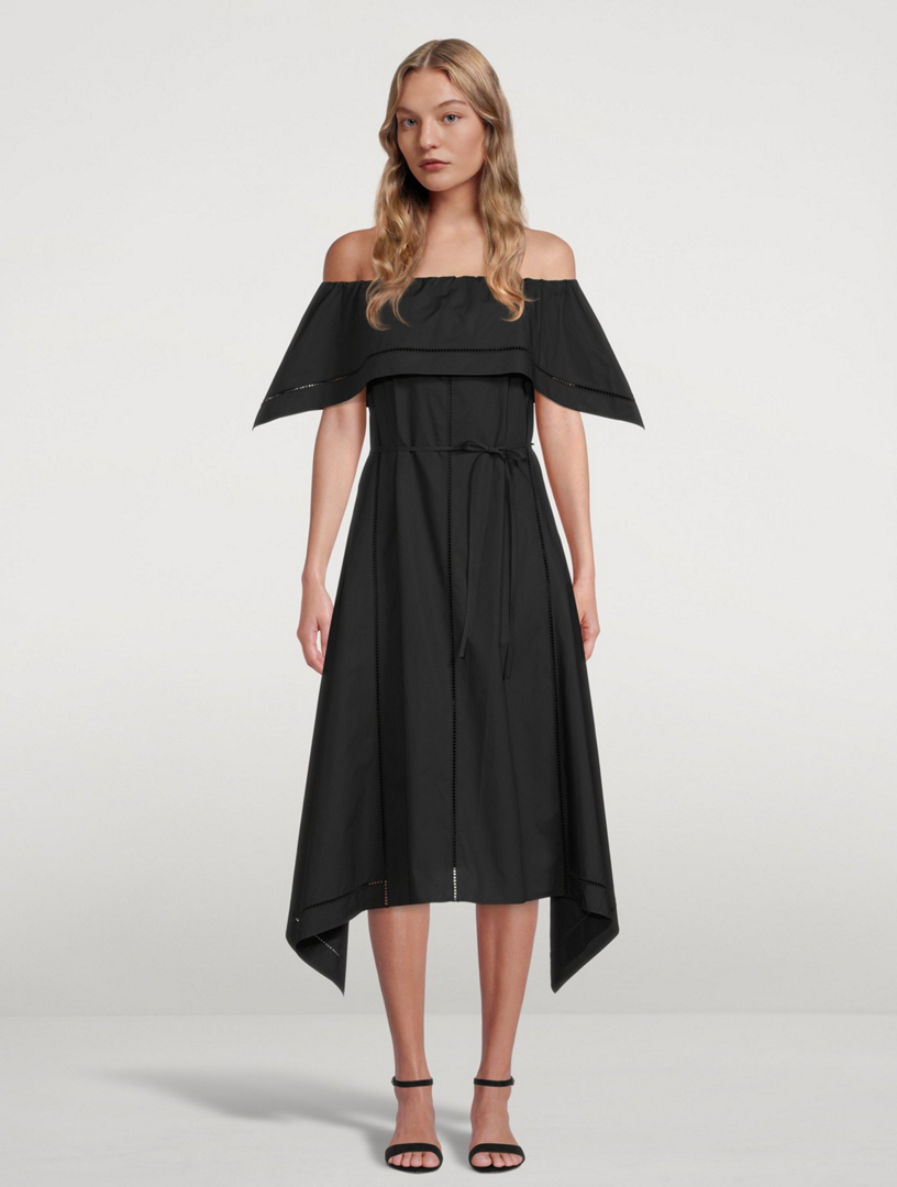 Cotton Eyelet Off-The-Shoulder Midi Dress