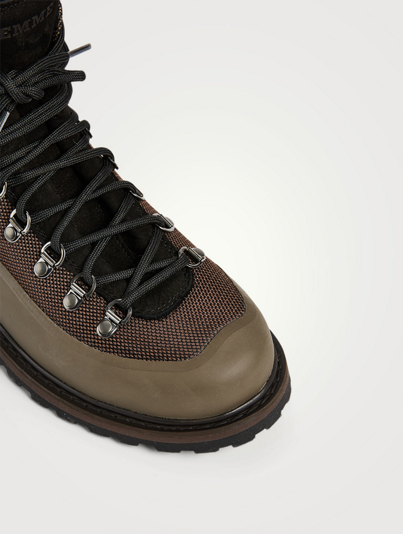 Roccia Vet Fabric And Leather Lace-Up Ankle Boots