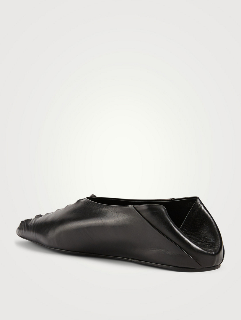 Jil sander whipstitched deals leather ballet flats