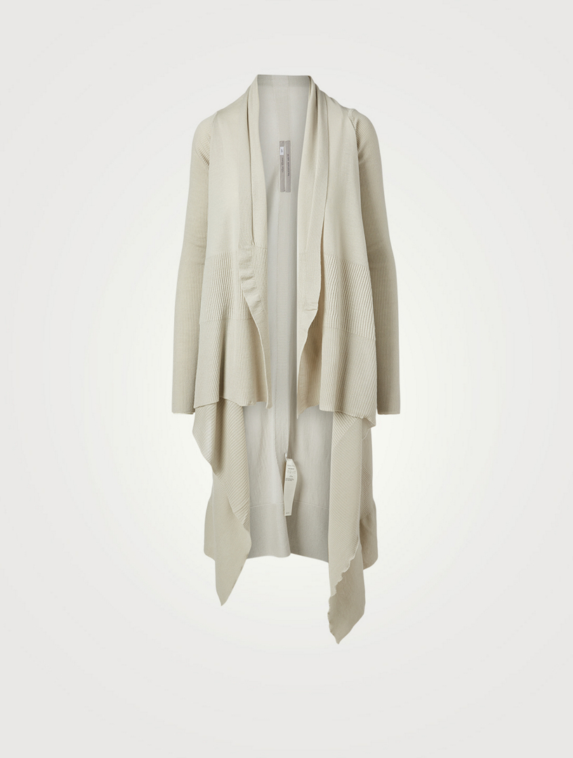 Wool Long Wrap Cardigan