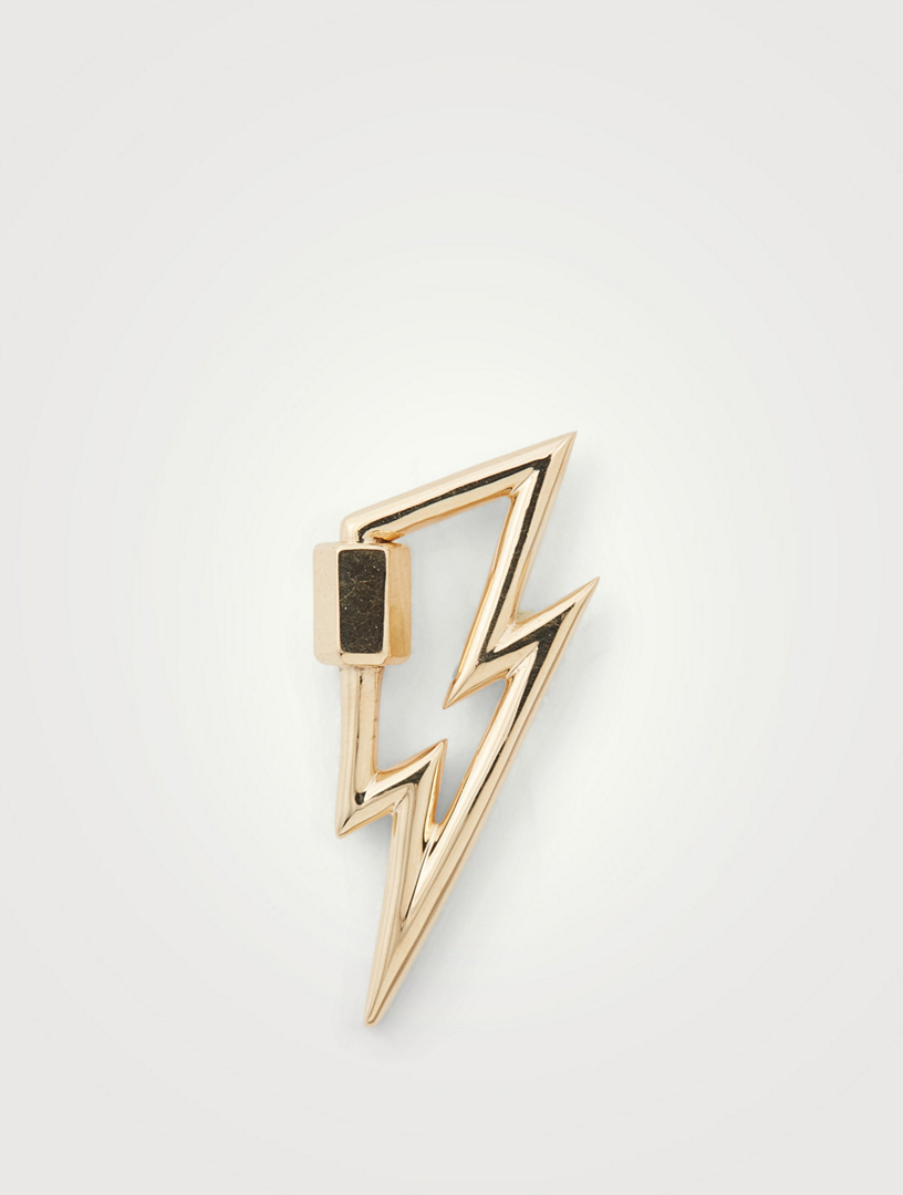 14K Yellow Gold Thunderbolt Lock