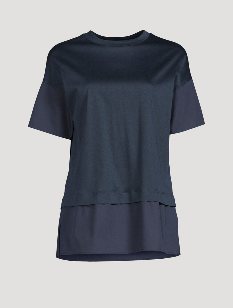 Cotton Jersey And Poplin T-Shirt