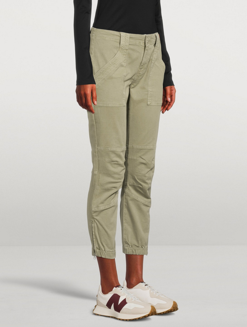 Womens FRAME black Straight Cargo Trousers