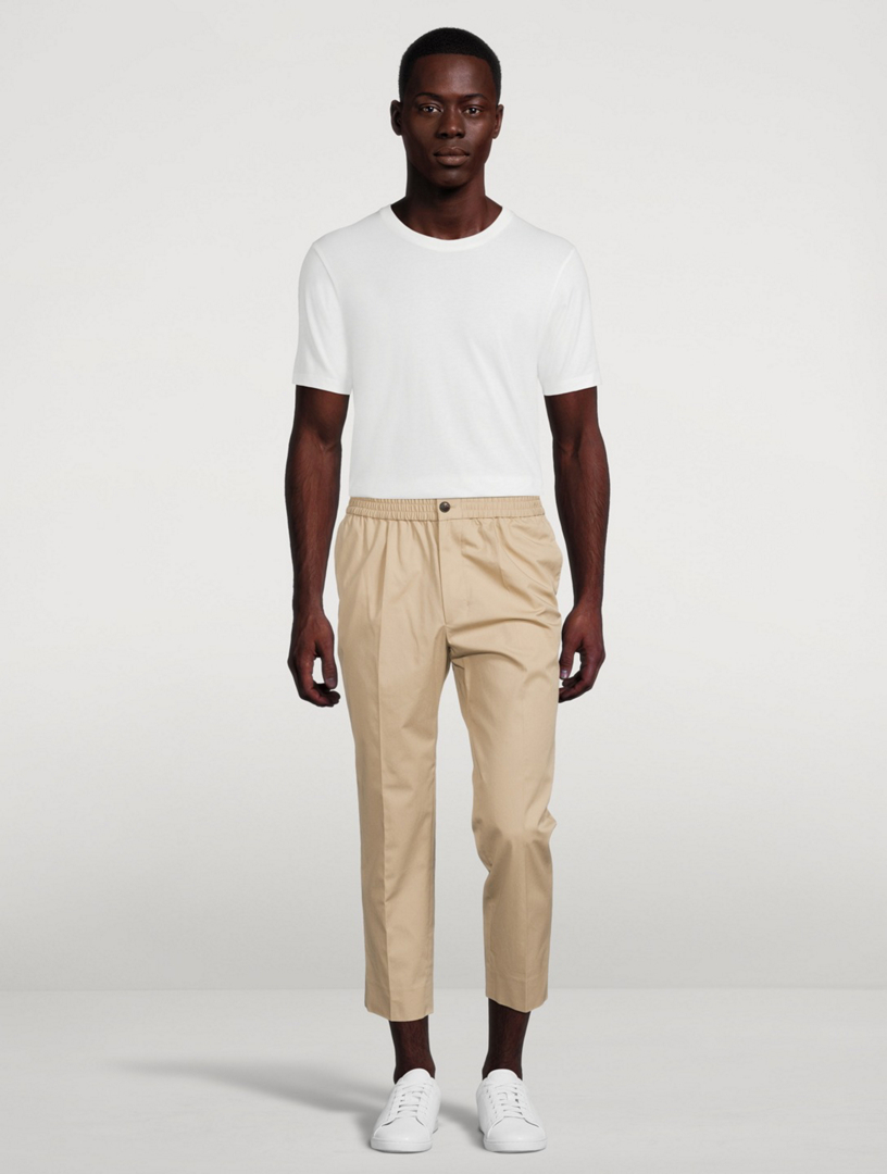 AMI PARIS Elastic-Waist Cropped Pants | Holt Renfrew