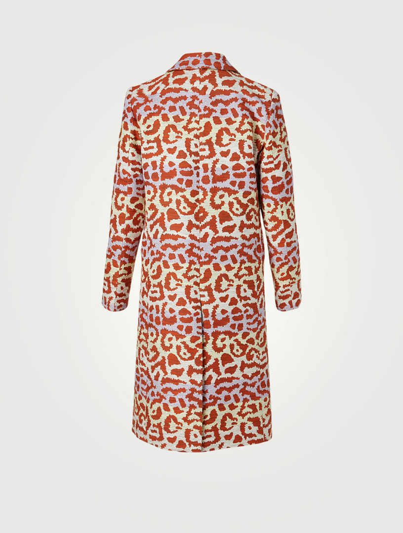 SMYTHE Pardessus à revers à cran aigu et à imprimé léopard Holt