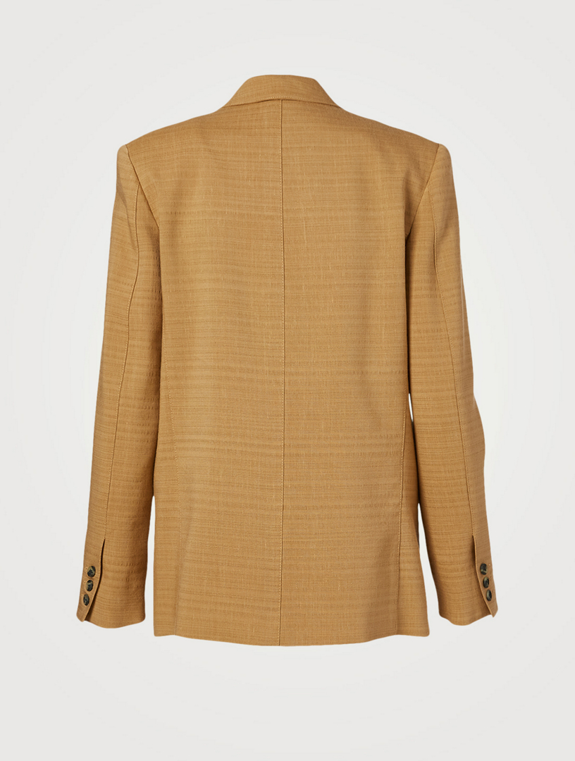 90's Linen-Blend Oversized Blazer