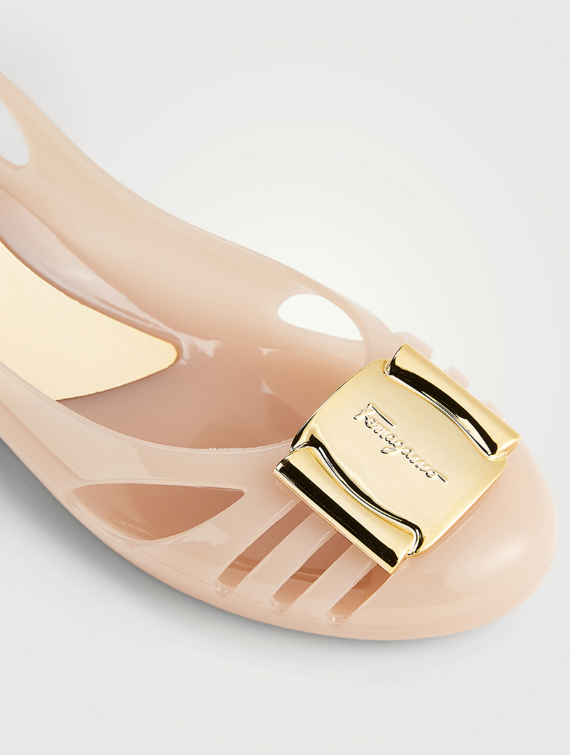 Ferragamo jelly clearance ballet flats