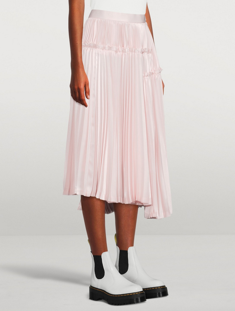 Polyester Satin Pleated Skirt