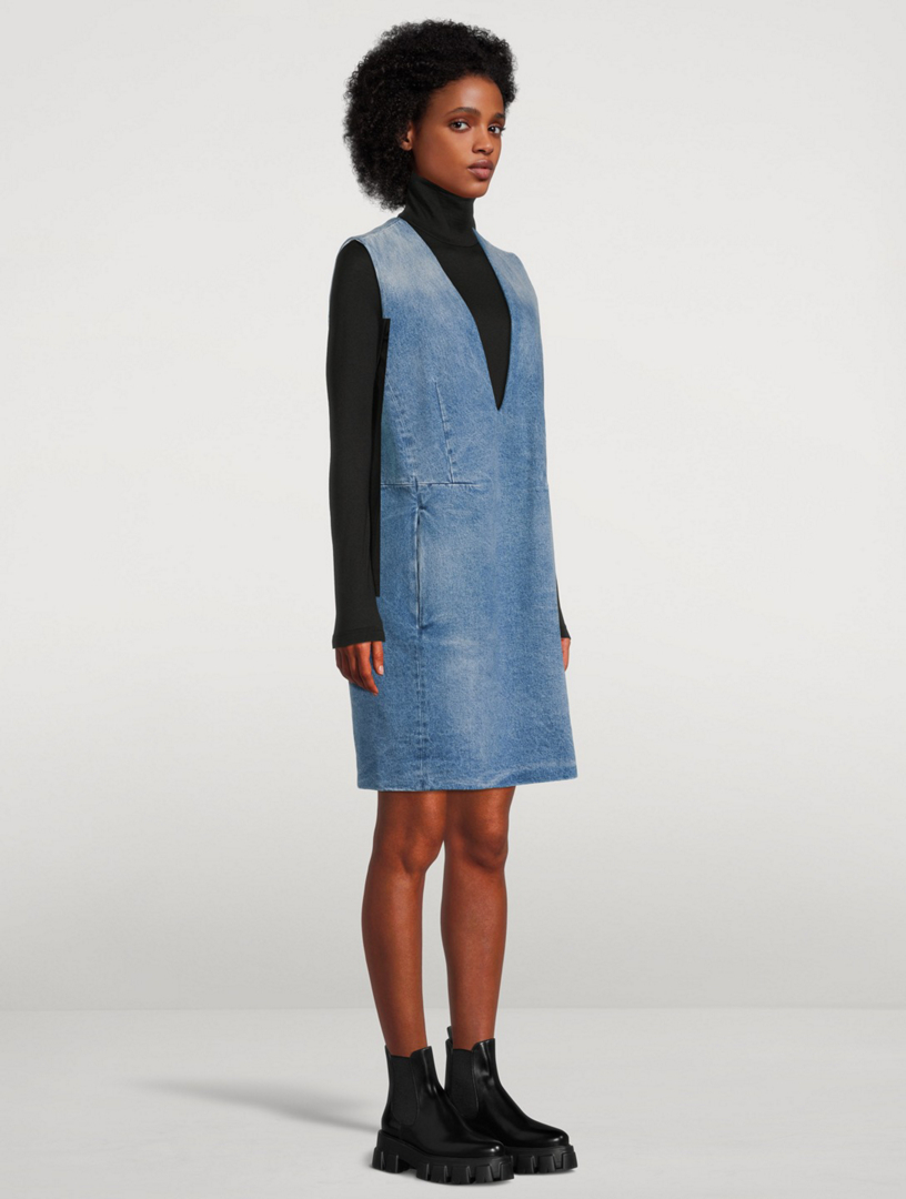 MM6 MAISON MARGIELA Denim V-Neck Dress | Holt Renfrew