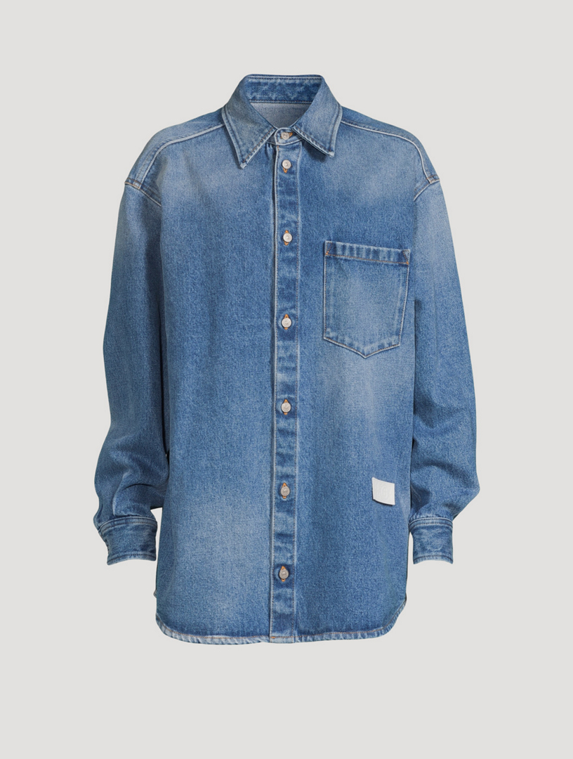 トップス MM6 Oversized Denim Long Sleeve Shirt トップス MM6 Oversized Denim Long Sleeve Shirt MM6 MAISON MARGIELA