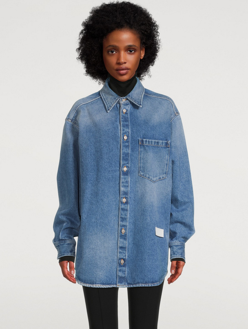 MM6 Oversized Denim Long Sleeve Shirt 【公式通販】