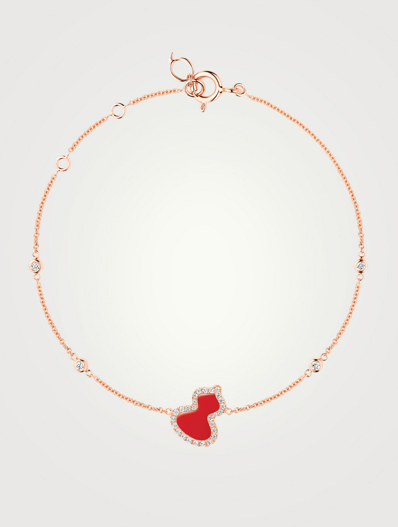 QEELIN Petite Wulu 18K Rose Gold Bracelet With Diamonds And