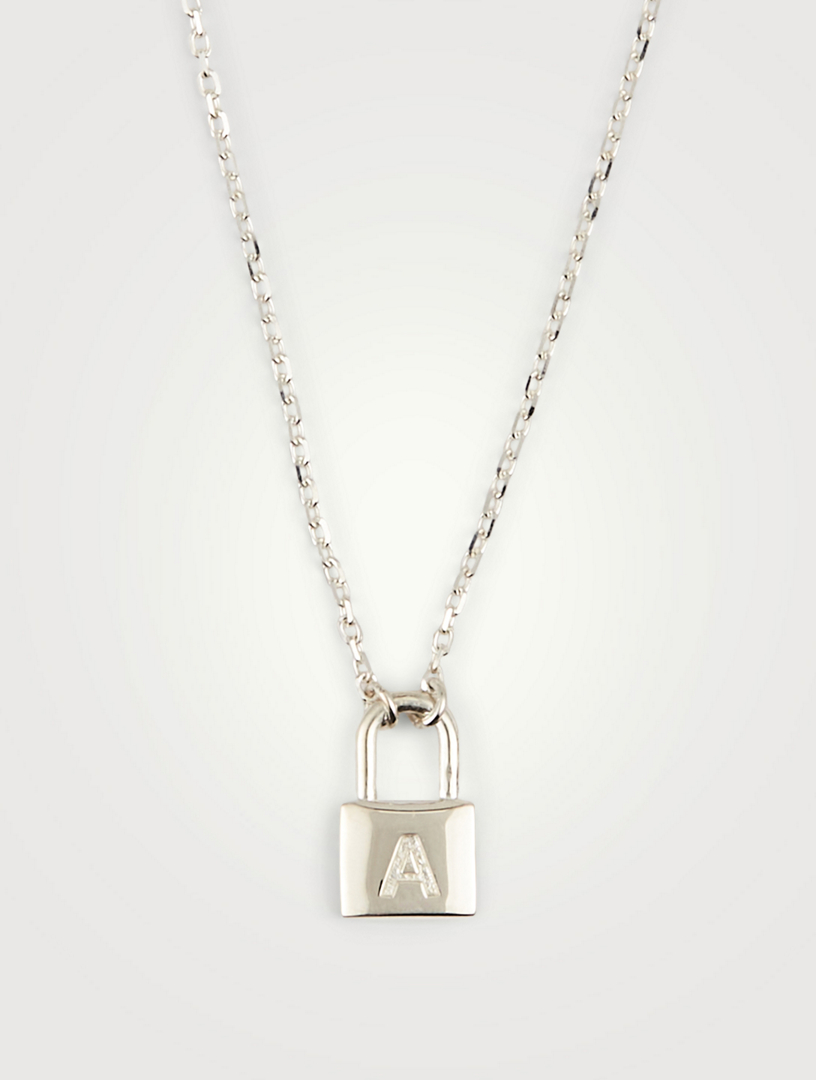 Sterling Silver Padlock Pendant Necklace