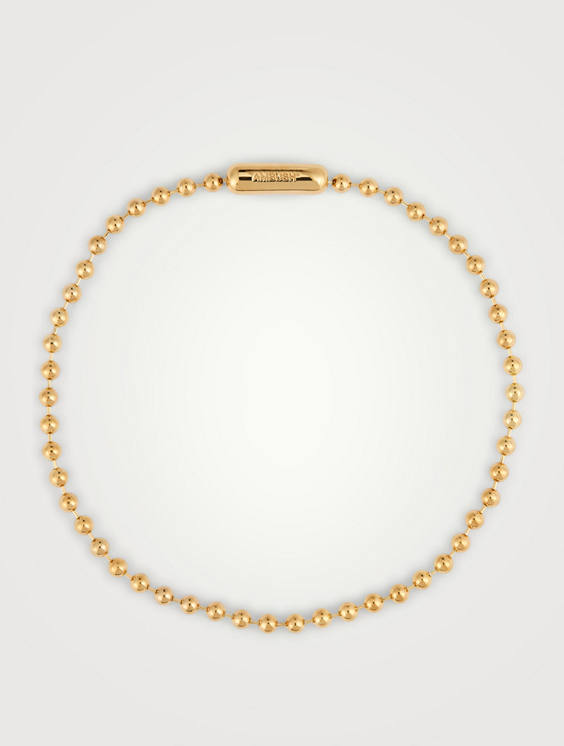 AMBUSH 18K Goldplated Ball Chain Choker Necklace | Holt Renfrew
