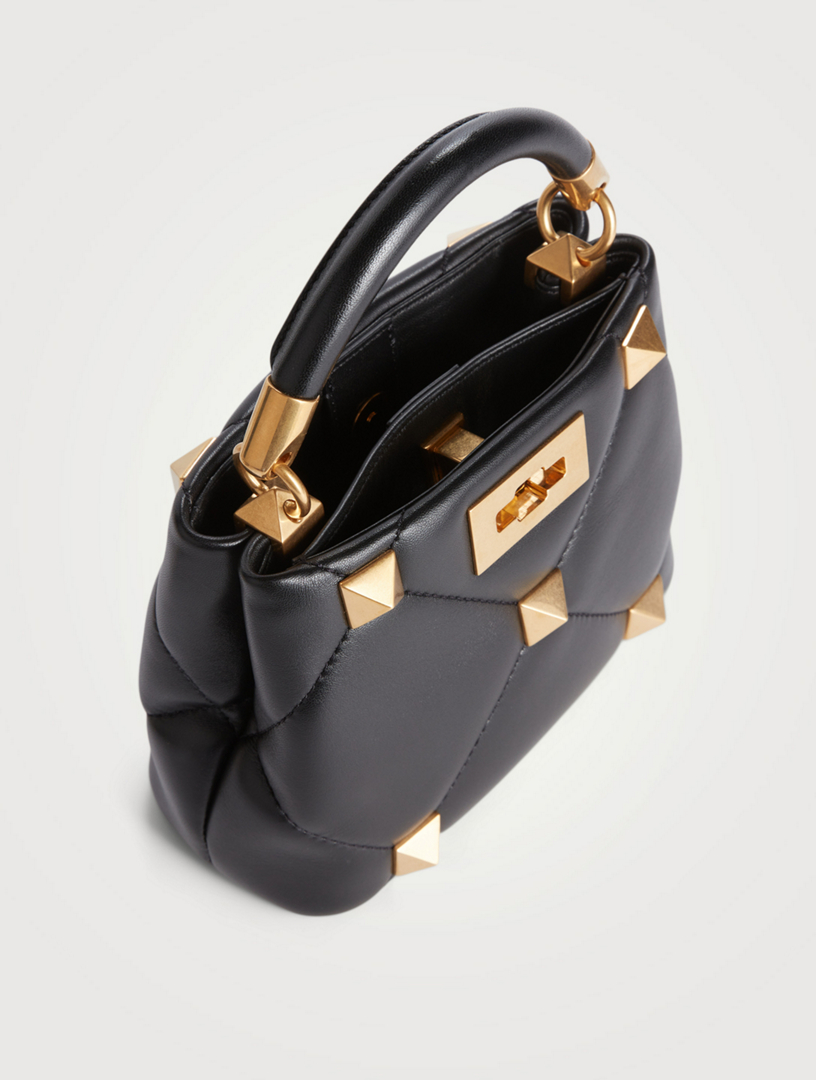 VALENTINO GARAVANI Mini Roman Stud Leather Top Handle Bag | Holt