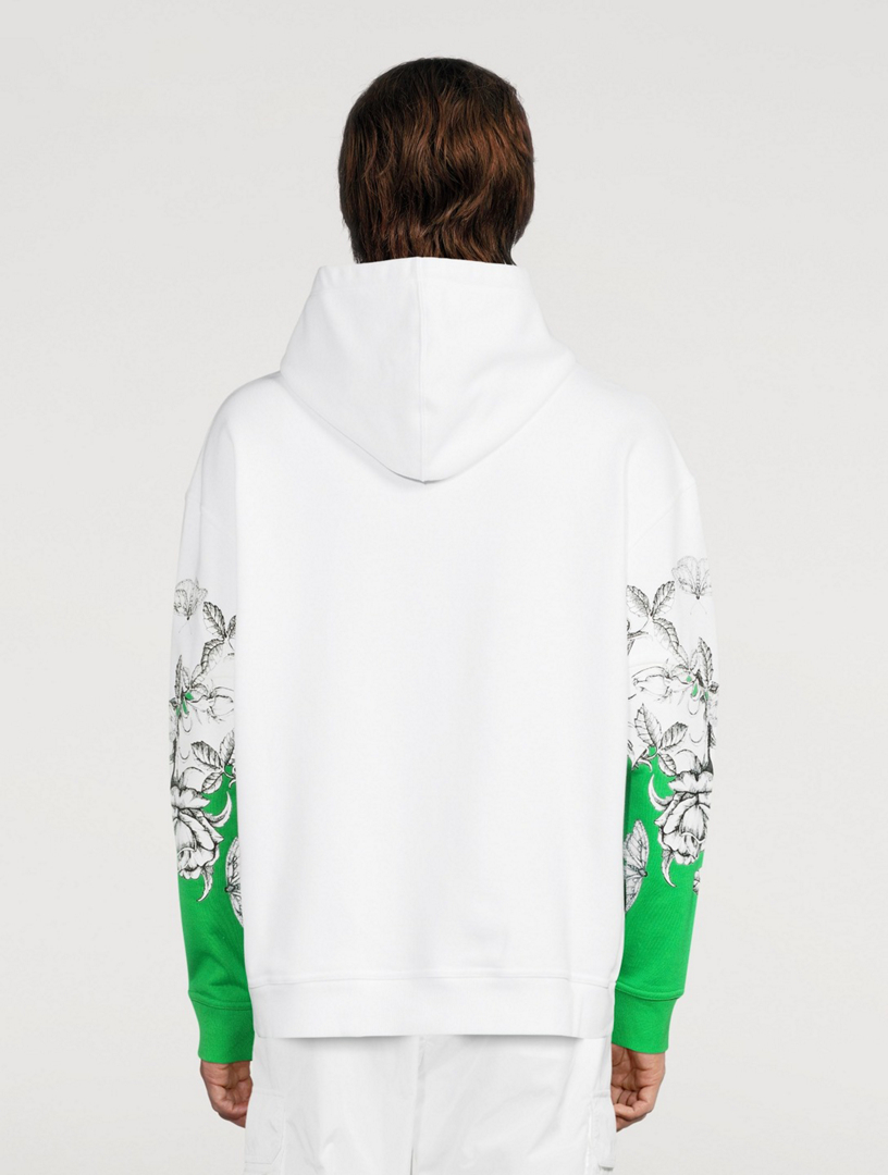 Cotton Hoodie Dark Blooming Print