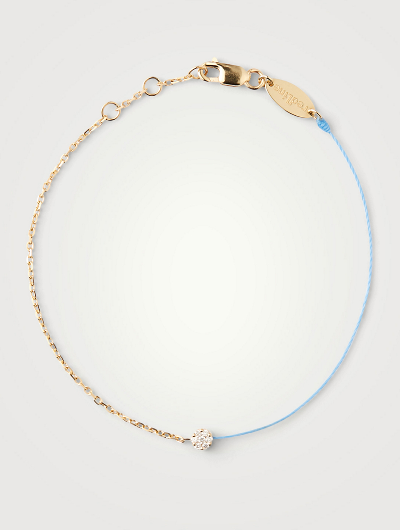 Illusion 18K Gold String-Chain Bracelet With Diamonds