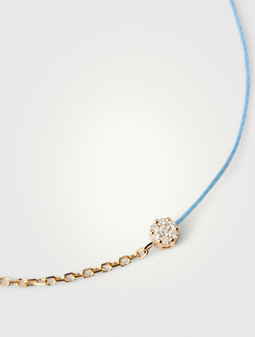 Illusion 18K Gold String-Chain Bracelet With Diamonds