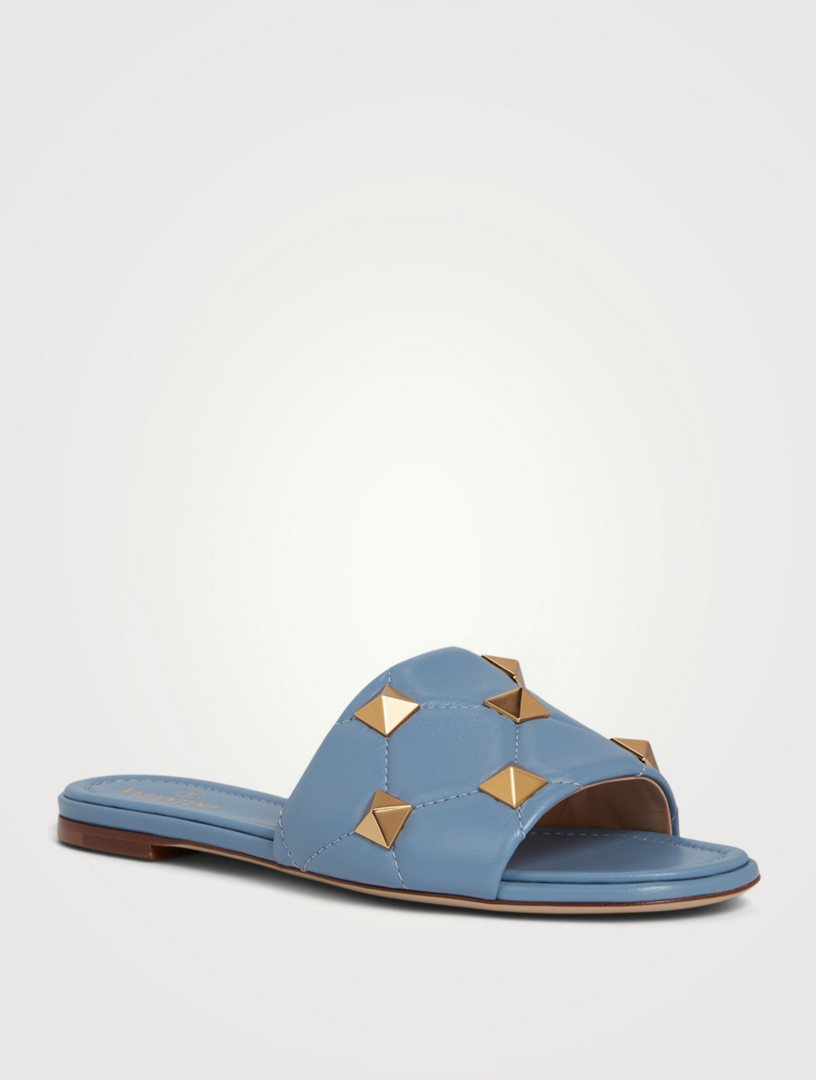 VALENTINO GARAVANI Roman Stud Leather Slide Sandals | Holt