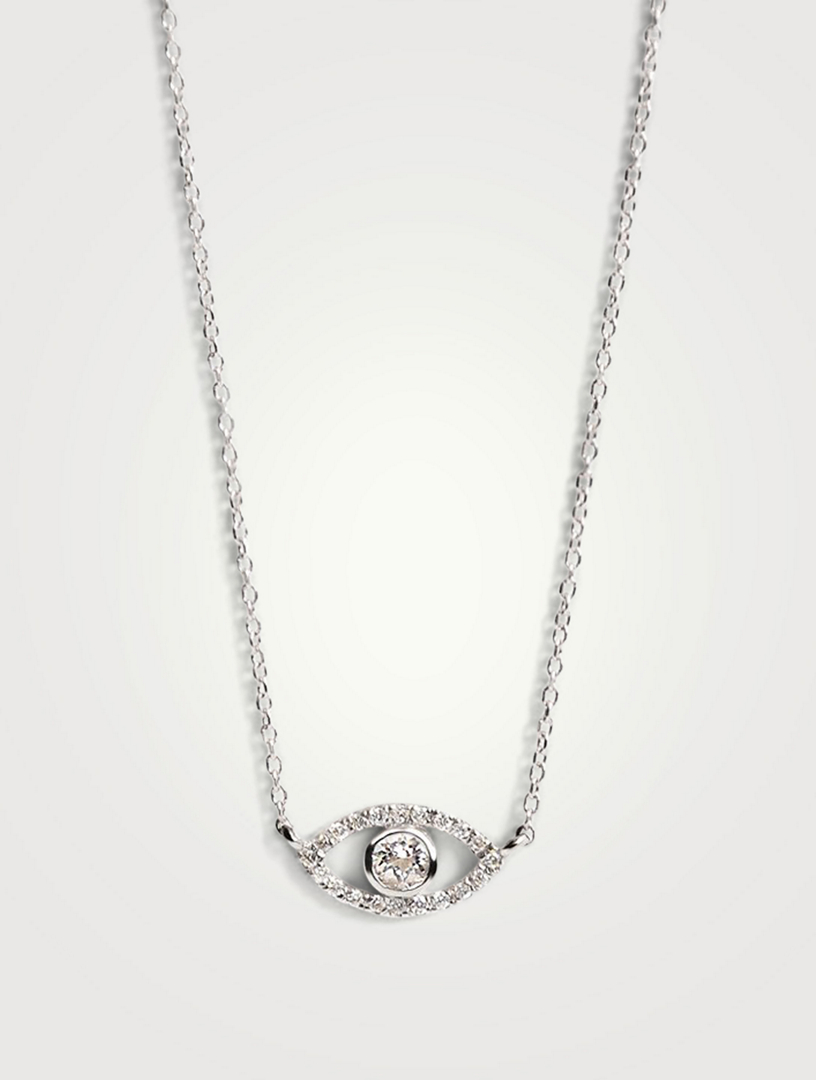 Classique Silver Evil Eye Necklace With White Topaz And Sapphire